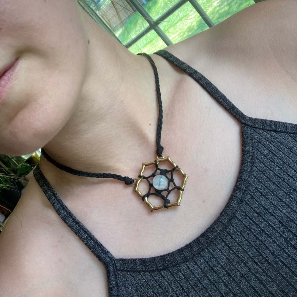 Lotus Dreamer macrame necklace